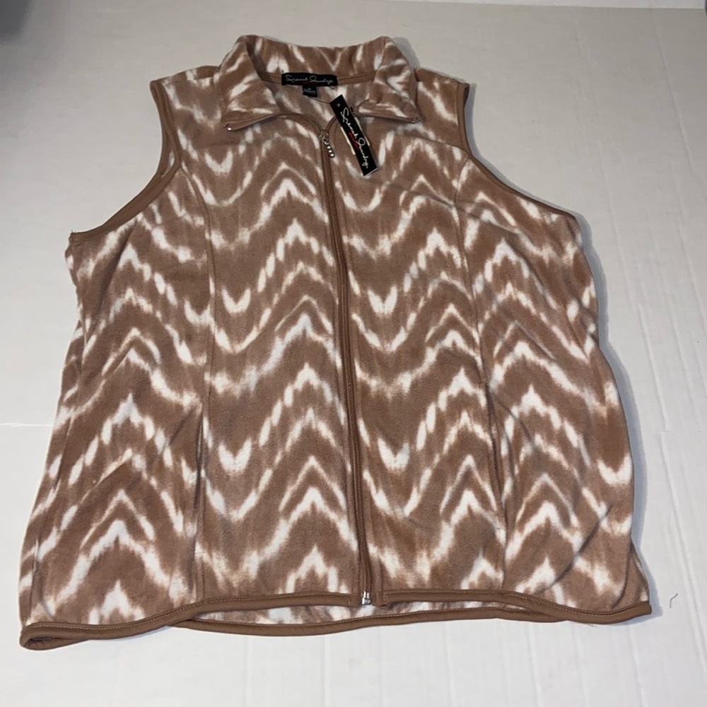 French Laundry New Women’s Size 1X Fleece Zippered Vest
